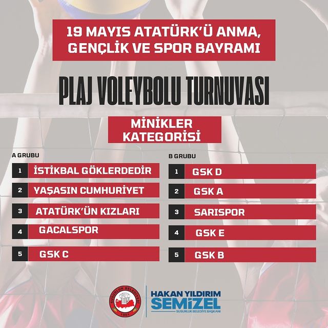 Plaj Voleybolu Turnuvası 19 Mayıs’ta Düzenlenecek