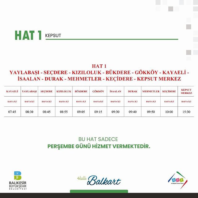 Balıkesir Toplu Taşımada Değişiklik: Kepsut Hatlarında Yeni Düzenleme