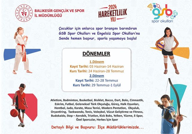 GSB Spor Okulları’na Kayıtlar Başladı: Spor Dolu Bir Yaz Sizi Bekliyor