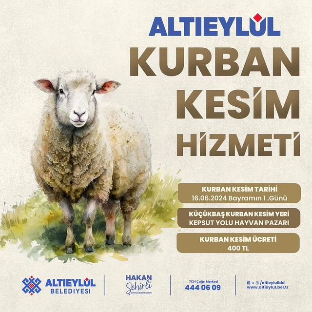 Altıeylül Belediyesi, Kurban Bayramı’nda Kesim Hizmeti Sunacak