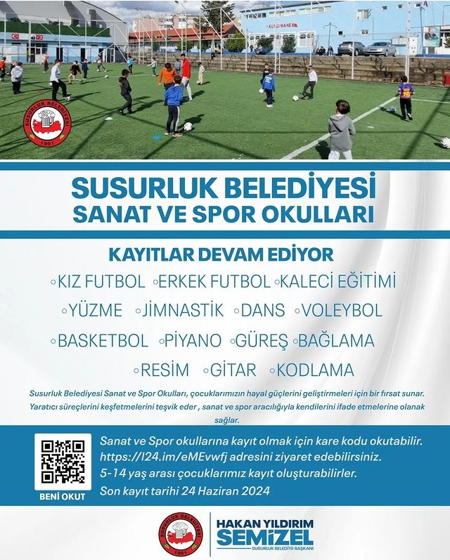 Susurluk Belediyesi’nde Yaz Spor ve Sanat Okulları İçin Kayıtlar Bitiyor