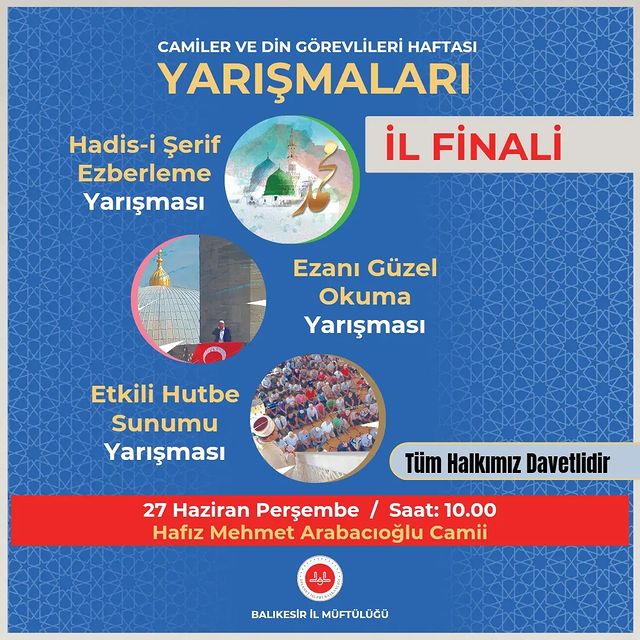 Balıkesir’de Camiler ve Din Görevlileri Haftası Etkinlikleri