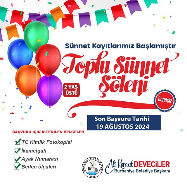 Burhaniye Belediyesi’nden Toplu Sünnet Şöleni İçin Kayıtlar Başladı