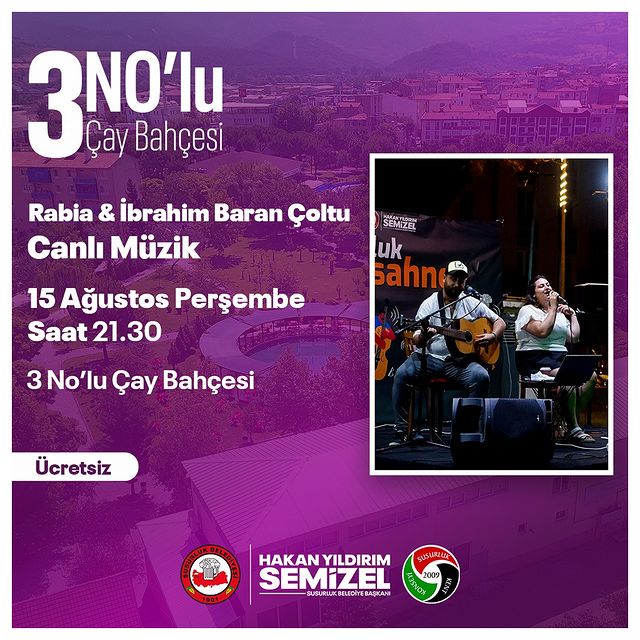 Susurluk’ta Canlı Müzik Şöleni: Rabia ve İbrahim Baran Çoltu Sahne Alacak