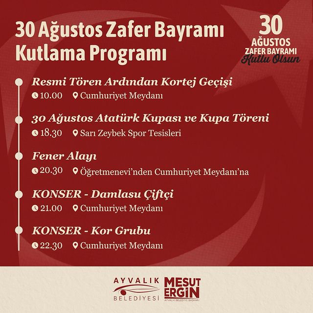 Ayvalık’ta 30 Ağustos Zafer Bayramı Coşkusu