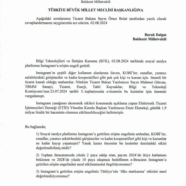 Deva Partisi’nden Ticaret Bakanlığı’na Kritik Soru: KOBİ’ler ve Girişimciler İçin Ne Gibi Destekler Sunuluyor?