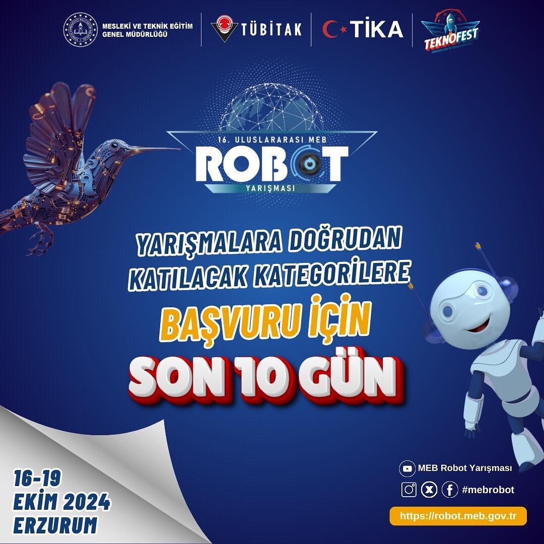 16. Uluslararası MEB Robot Yarışması için Geri Sayım Başladı!