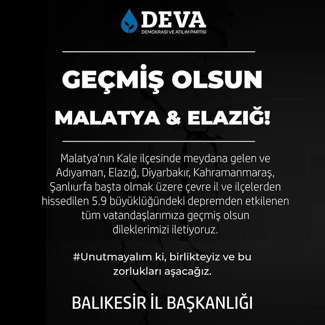 Malatya’da 5.9 Büyüklüğünde Deprem Meydana Geldi