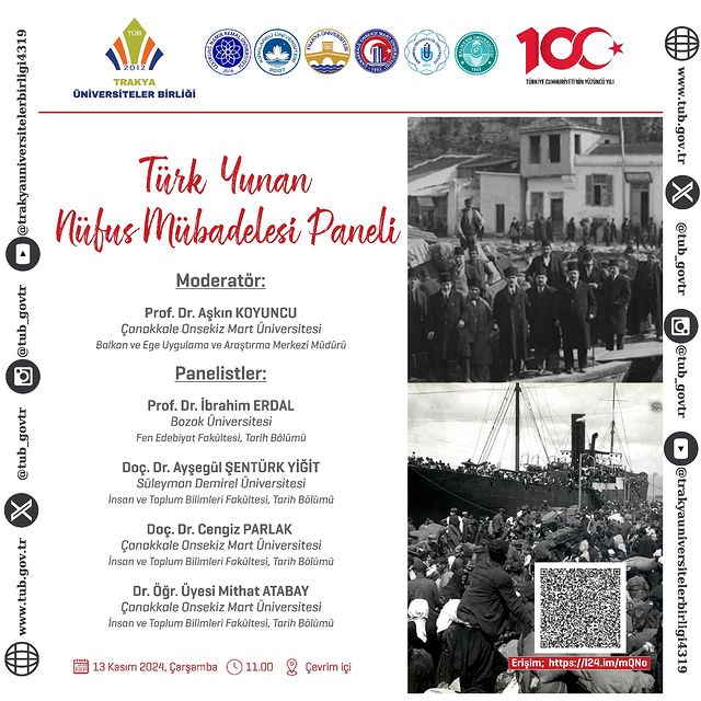 Trakya Üniversiteler Birliği, Türk-Yunan Nüfus Mübadelesi konulu panel düzenledi