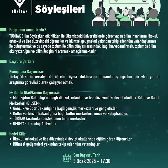 Bilim Söyleşileri Başvuruları Başladı