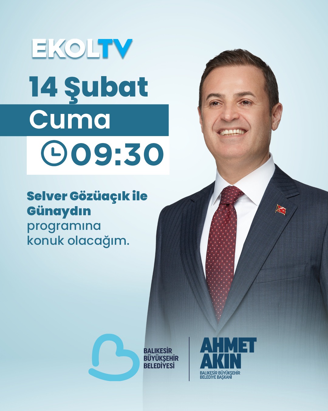 Balıkesir Büyükşehir Belediye Başkanı Ahmet Akın, Ekol TV’de Canlı Yayında!