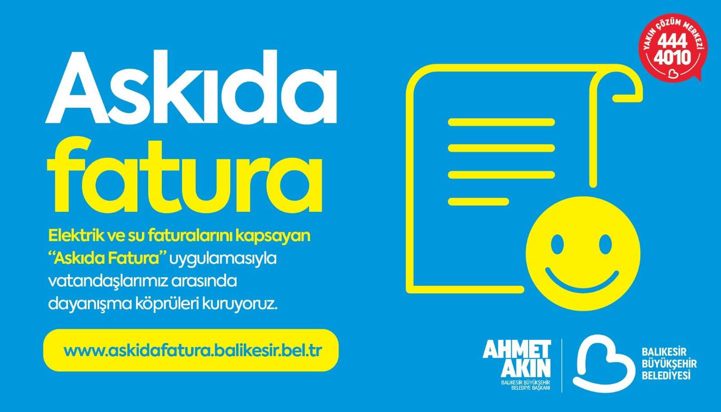 Balıkesir Büyükşehir Belediyesi’nden “Askıda Fatura” Uygulaması