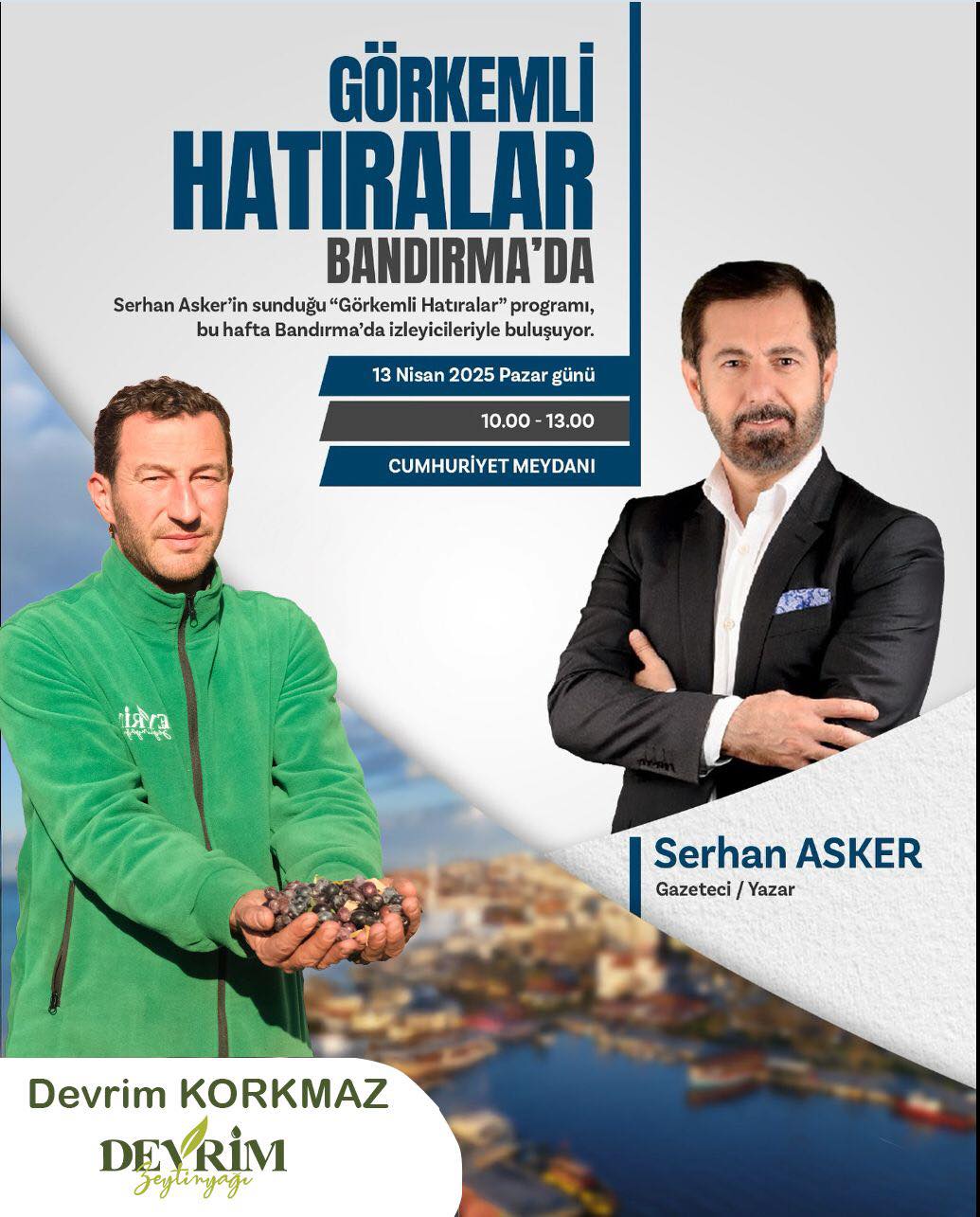 Bandırma’da Zeytin ve Zeytinyağı Sektörü Görkemli Hatıralar Programında Masaya Yatırılıyor