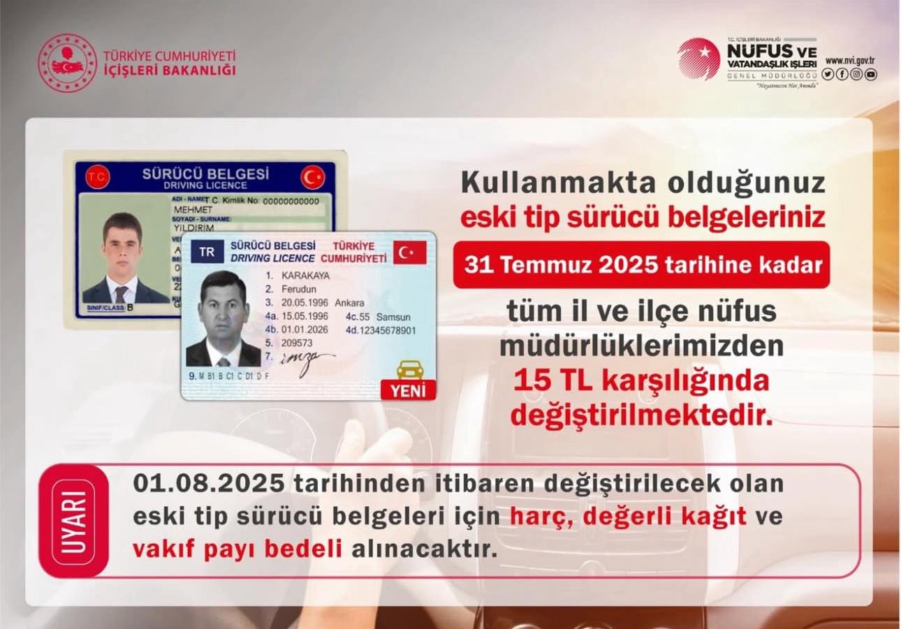 Eski Ehliyetler İçin Son Tarih Belirlendi: 31 Temmuz 2025