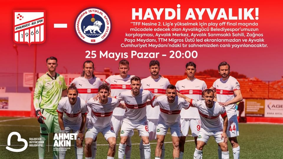 Ayvalıkgücü Belediyespor, TFF 2. Lig Yükselme Play-Off Finalinde Kahramanmaraş İstiklal Spor ile Karşılaşacak