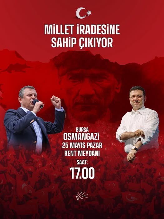 Bursa’da Ekrem İmamoğlu Destek Mitingi Düzenlenecek