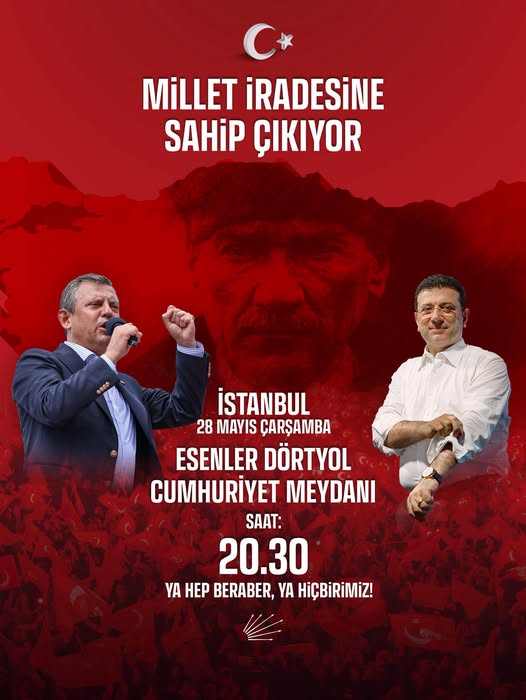 Esener, Cumhuriyet Meydanı’nda Özgürlük Talebiyle Buluşacak