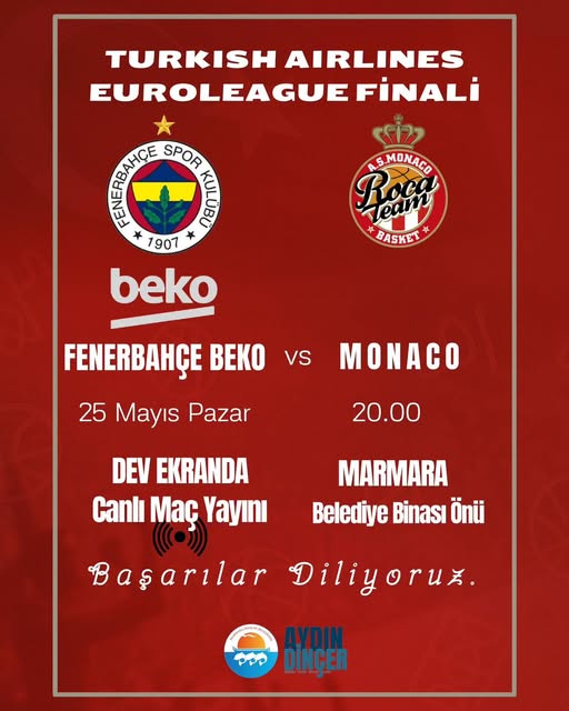 Fenerbahçe Beko Euroleague Finali Marmara Adalar’da Dev Ekranda Yayınlanacak
