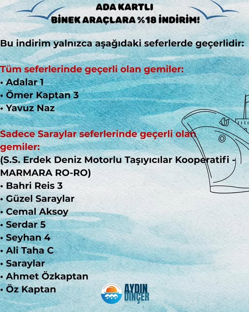 Marmara Adaları’nda Adakart Sahiplerine Ulaşım Desteği: Deniz Ulaşımında İndirim