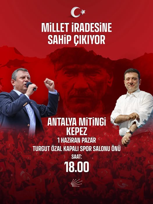 Antalya Kepez’de Ekrem İmamoğlu ve Siyasi Tutsaklara Destek Mitingi Düzenlenecek