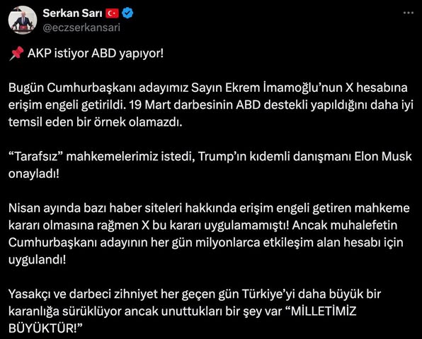 Ekrem İmamoğlu’nun X Hesabına Erişim Engeli: Tartışmalar ve Eleştiriler