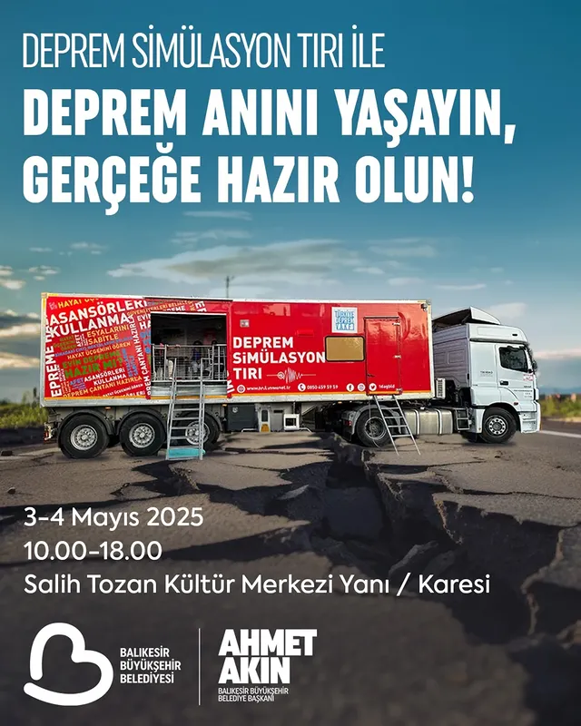 Balıkesir’de Deprem Bilinci Artırma Çalışması: Simülasyon Tırı Şehre Ulaşıyor
