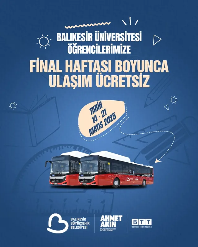 Balıkesir’de Öğrencilere Final Sınavı Döneminde Ulaşım İmkanı