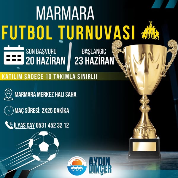 Marmara Adalar Belediyesi Futbol Turnuvası Başvuru Tarihleri ve Detayları