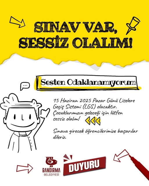 Bandırma’da LGS Sınavı İçin Sessizlik Çağrısı