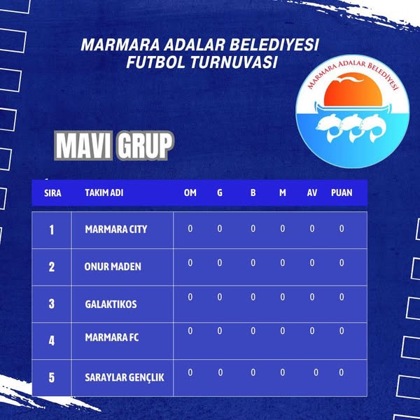 Marmara Adalar Belediyesi Futbol Turnuvası Pazartesi Başlıyor