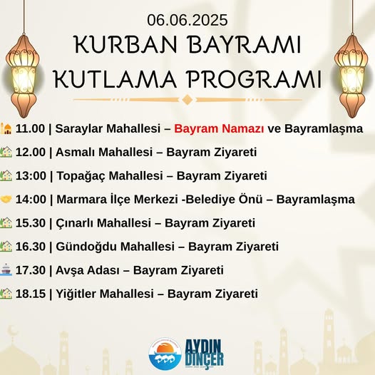 Marmara Adalar’da Kurban Bayramı Bayramlaşma Programı Açıklandı