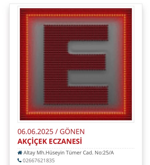 Gönen’de Nöbetçi Eczane Akçıçek Eczanesi Oldu