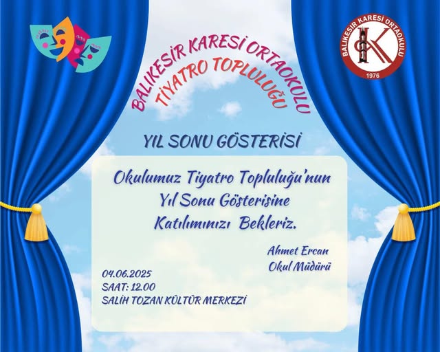 Balıkesir Karesi Ortaokulu Tiyatro Topluluğu Sahne Alıyor