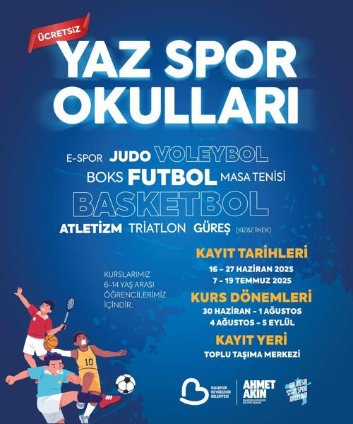 Balıkesir’de Yaz Spor Okulları Başlıyor: Kayıtlar Açıldı