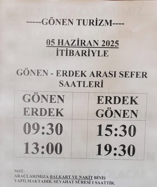 Gönen-Erdek Yaz Seferleri Başladı: Günlük Karşılıklı Ulaşım İmkanı