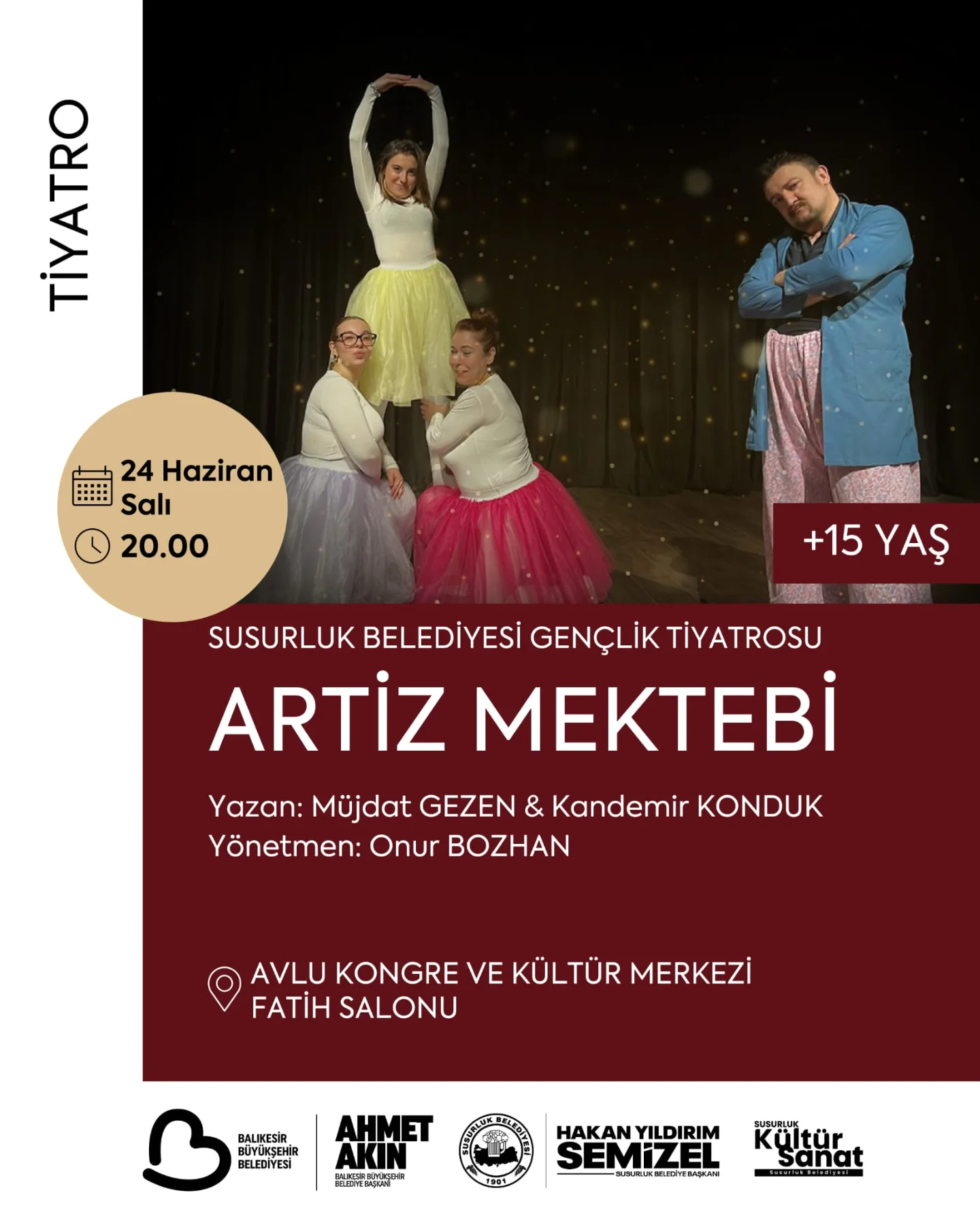 Susurluk Belediyesi Gençlik Tiyatrosu “Artiz Mektebi” ile Sahne Alacak