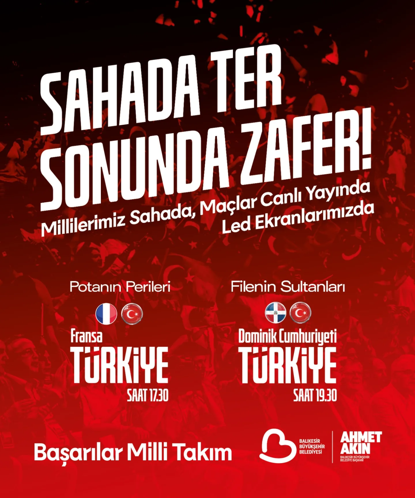 Balıkesir’de Milli Takım Coşkusu: Potanın Perileri ve Filenin Sultanları Destekleniyor