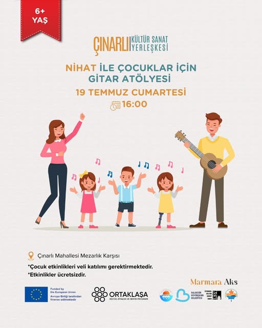 Çınarlı’da Çocuklar İçin Gitar Atölyesi Düzenleniyor