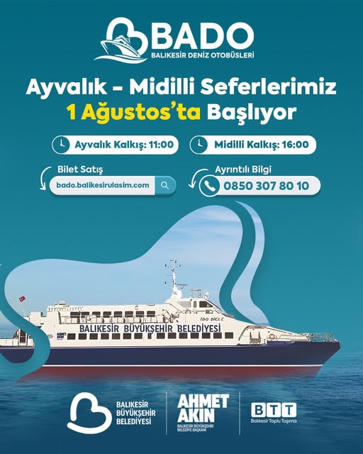 Balıkesir’den Midilli’ye Yeni Deniz Ulaşım Hattı: BADO Seferleri Başlıyor