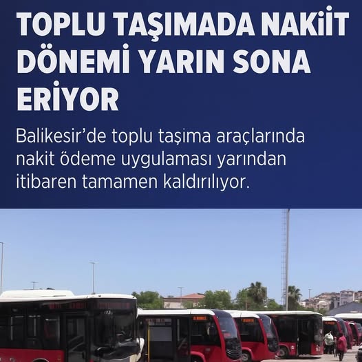 Balıkesir’de Toplu Taşımada Nakit Ödeme Dönemi Sona Erdi