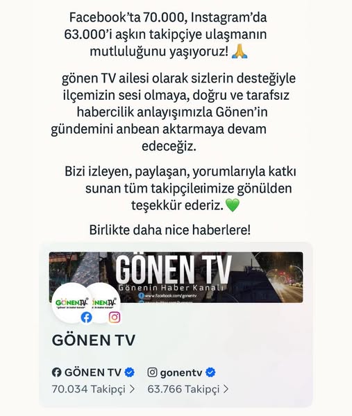 Gönen TV, Sosyal Medyada 133 Bin Takipçiye Ulaştı