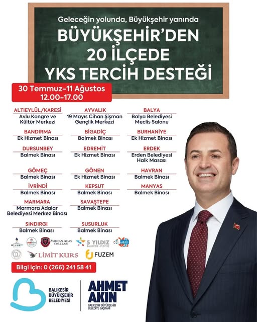 Balıkesir’de Gençler İçin YKS Tercih Destek Merkezleri Açıldı