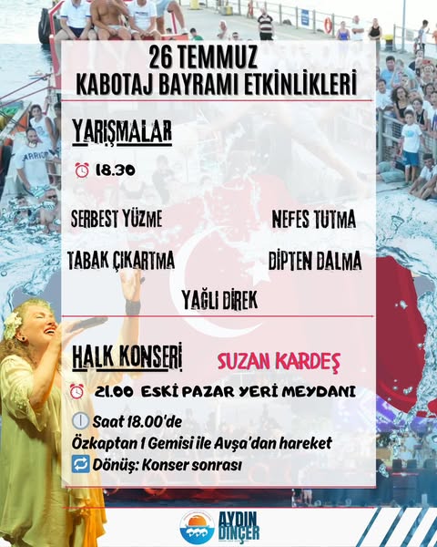 Marmara Adalar Belediyesi’nden Kabotaj Bayramı Kutlaması: Ücretsiz Ulaşım ve Suzan Kardeş Konseri