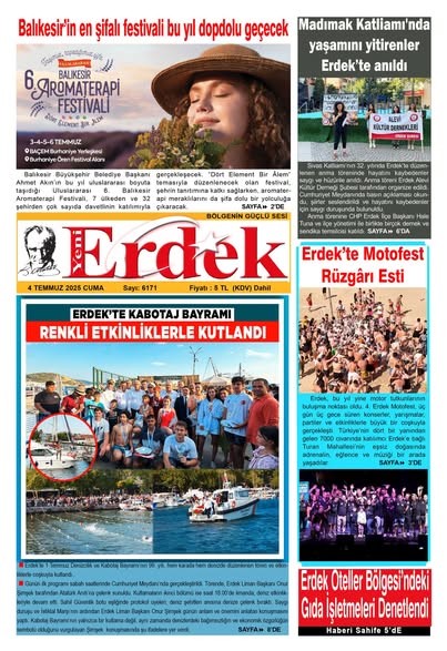 Erdek’te Yerel Gazete Yenierdek, 4 Temmuz 2025’te Haberde