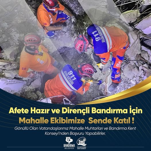 Bandırma Belediyesi Afet Gönüllülüğü Çalışmalarını Başlattı