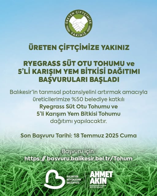 Balıkesir’de Tarım Üretimi Artıyor: Yem Bitkileri Üretim Projesi Başladı