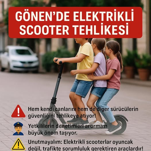 Gönen’de Elektrikli Scooter Kullanımı Alarm Veriyor: Çocuklar Hayatlarını Tehlikeye Atıyor