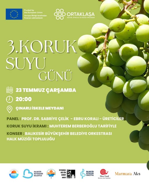 Marmara Adalar’da Koruk Suyu Günü Etkinliği Düzenleniyor