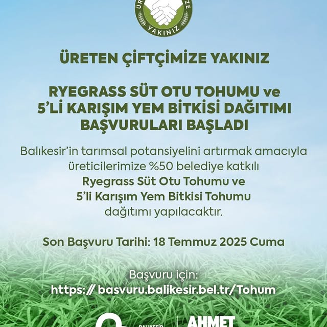 Balıkesir’de Tarım Üretimi Yem Bitkileri Desteğiyle Artıyor
