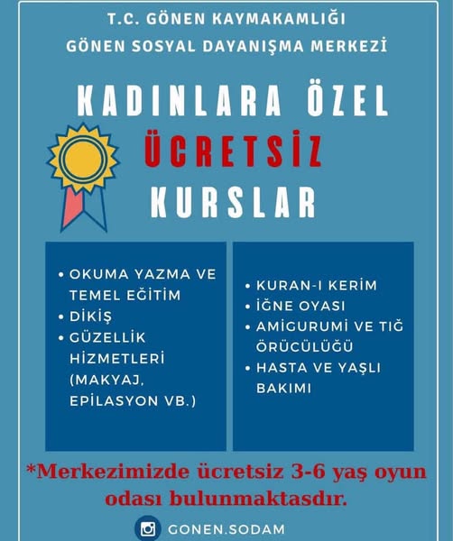 Gönen’de Kadınlara Yönelik Ücretsiz Kurs İmkanı